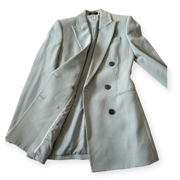 Theory Camogie Power Jacket, Double Breasted Blazer In Oregano, Size 00 - Picture 7 of 14